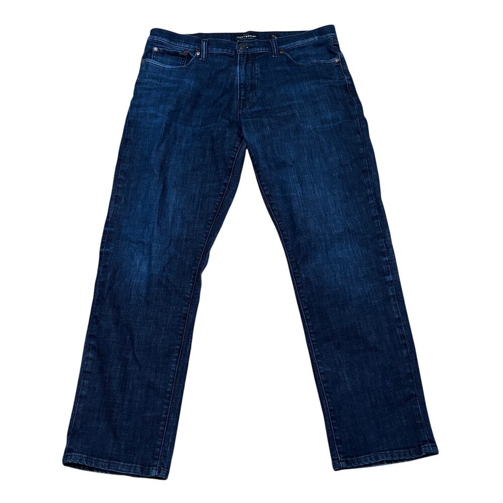 Lucky Brand 221 Straight Leg Jeans Men's Size 38x31 Blue Dark Wash Stretch Denim